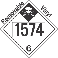 Inhalation Hazard Class 6.1 UN1574 Removable Vinyl DOT Placard