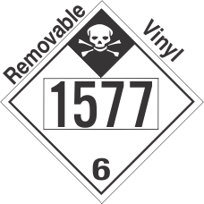 Inhalation Hazard Class 6.1 UN1577 Removable Vinyl DOT Placard