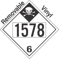 Inhalation Hazard Class 6.1 UN1578 Removable Vinyl DOT Placard