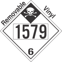 Inhalation Hazard Class 6.1 UN1579 Removable Vinyl DOT Placard