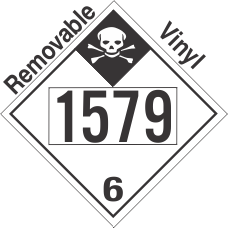 Inhalation Hazard Class 6.1 UN1579 Removable Vinyl DOT Placard