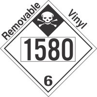 Inhalation Hazard Class 6.1 UN1580 Removable Vinyl DOT Placard