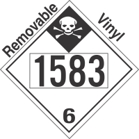 Inhalation Hazard Class 6.1 UN1583 Removable Vinyl DOT Placard