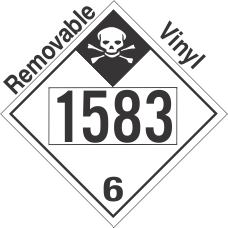 Inhalation Hazard Class 6.1 UN1583 Removable Vinyl DOT Placard