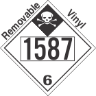 Inhalation Hazard Class 6.1 UN1587 Removable Vinyl DOT Placard