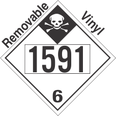 Inhalation Hazard Class 6.1 UN1591 Removable Vinyl DOT Placard