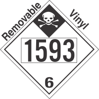 Inhalation Hazard Class 6.1 UN1593 Removable Vinyl DOT Placard