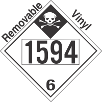 Inhalation Hazard Class 6.1 UN1594 Removable Vinyl DOT Placard