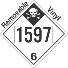 Inhalation Hazard Class 6.1 UN1597 Removable Vinyl DOT Placard