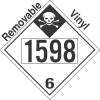 Inhalation Hazard Class 6.1 UN1598 Removable Vinyl DOT Placard