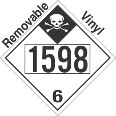 Inhalation Hazard Class 6.1 UN1598 Removable Vinyl DOT Placard