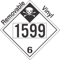 Inhalation Hazard Class 6.1 UN1599 Removable Vinyl DOT Placard