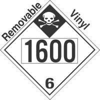 Inhalation Hazard Class 6.1 UN1600 Removable Vinyl DOT Placard