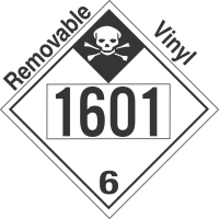 Inhalation Hazard Class 6.1 UN1601 Removable Vinyl DOT Placard