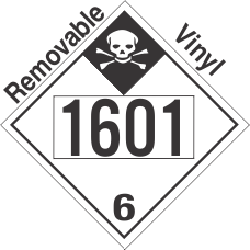 Inhalation Hazard Class 6.1 UN1601 Removable Vinyl DOT Placard