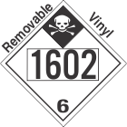 Inhalation Hazard Class 6.1 UN1602 Removable Vinyl DOT Placard