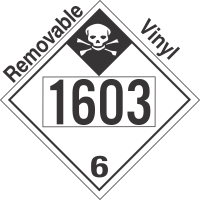 Inhalation Hazard Class 6.1 UN1603 Removable Vinyl DOT Placard