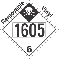 Inhalation Hazard Class 6.1 UN1605 Removable Vinyl DOT Placard