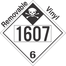 Inhalation Hazard Class 6.1 UN1607 Removable Vinyl DOT Placard