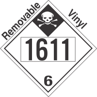 Inhalation Hazard Class 6.1 UN1611 Removable Vinyl DOT Placard