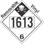Inhalation Hazard Class 6.1 UN1613 Removable Vinyl DOT Placard