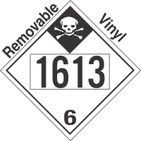 Inhalation Hazard Class 6.1 UN1613 Removable Vinyl DOT Placard