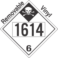 Inhalation Hazard Class 6.1 UN1614 Removable Vinyl DOT Placard