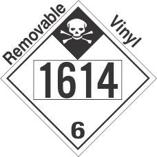 Inhalation Hazard Class 6.1 UN1614 Removable Vinyl DOT Placard