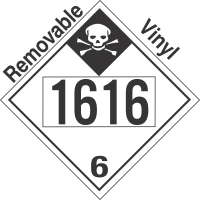 Inhalation Hazard Class 6.1 UN1616 Removable Vinyl DOT Placard