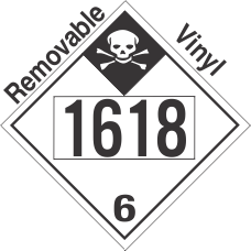 Inhalation Hazard Class 6.1 UN1618 Removable Vinyl DOT Placard