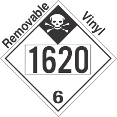 Inhalation Hazard Class 6.1 UN1620 Removable Vinyl DOT Placard