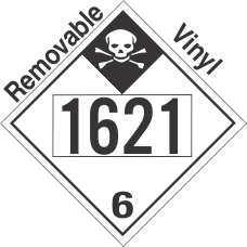 Inhalation Hazard Class 6.1 UN1621 Removable Vinyl DOT Placard
