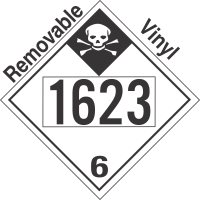 Inhalation Hazard Class 6.1 UN1623 Removable Vinyl DOT Placard