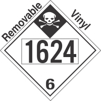 Inhalation Hazard Class 6.1 UN1624 Removable Vinyl DOT Placard