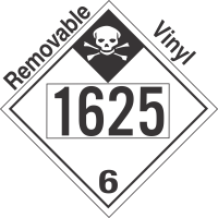 Inhalation Hazard Class 6.1 UN1625 Removable Vinyl DOT Placard