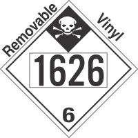 Inhalation Hazard Class 6.1 UN1626 Removable Vinyl DOT Placard