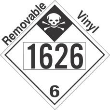 Inhalation Hazard Class 6.1 UN1626 Removable Vinyl DOT Placard