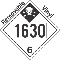 Inhalation Hazard Class 6.1 UN1630 Removable Vinyl DOT Placard