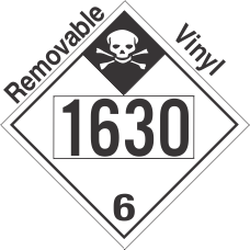 Inhalation Hazard Class 6.1 UN1630 Removable Vinyl DOT Placard