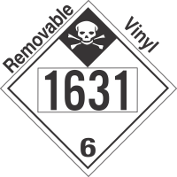 Inhalation Hazard Class 6.1 UN1631 Removable Vinyl DOT Placard