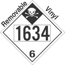 Inhalation Hazard Class 6.1 UN1634 Removable Vinyl DOT Placard