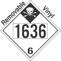 Inhalation Hazard Class 6.1 UN1636 Removable Vinyl DOT Placard