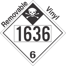 Inhalation Hazard Class 6.1 UN1636 Removable Vinyl DOT Placard