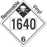 Inhalation Hazard Class 6.1 UN1640 Removable Vinyl DOT Placard