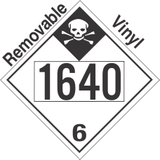 Inhalation Hazard Class 6.1 UN1640 Removable Vinyl DOT Placard