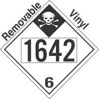 Inhalation Hazard Class 6.1 UN1642 Removable Vinyl DOT Placard