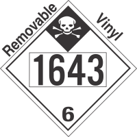 Inhalation Hazard Class 6.1 UN1643 Removable Vinyl DOT Placard