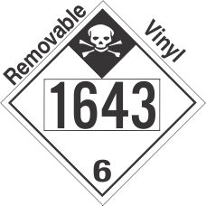 Inhalation Hazard Class 6.1 UN1643 Removable Vinyl DOT Placard