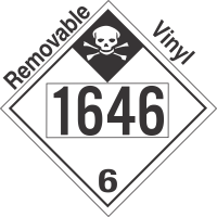 Inhalation Hazard Class 6.1 UN1646 Removable Vinyl DOT Placard