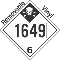 Inhalation Hazard Class 6.1 UN1649 Removable Vinyl DOT Placard